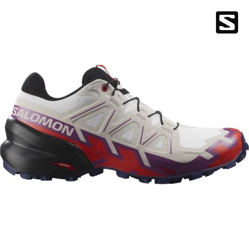 White / Red Salomon Speedcross 6 Women's Trail Running Shoes | IE DQ3680